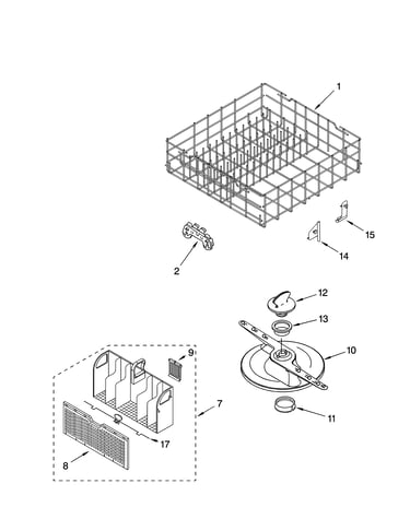 Lower dishrack parts, optional parts (not included)