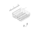 Whirlpool DUL240XTPB0 upper rack and track parts diagram