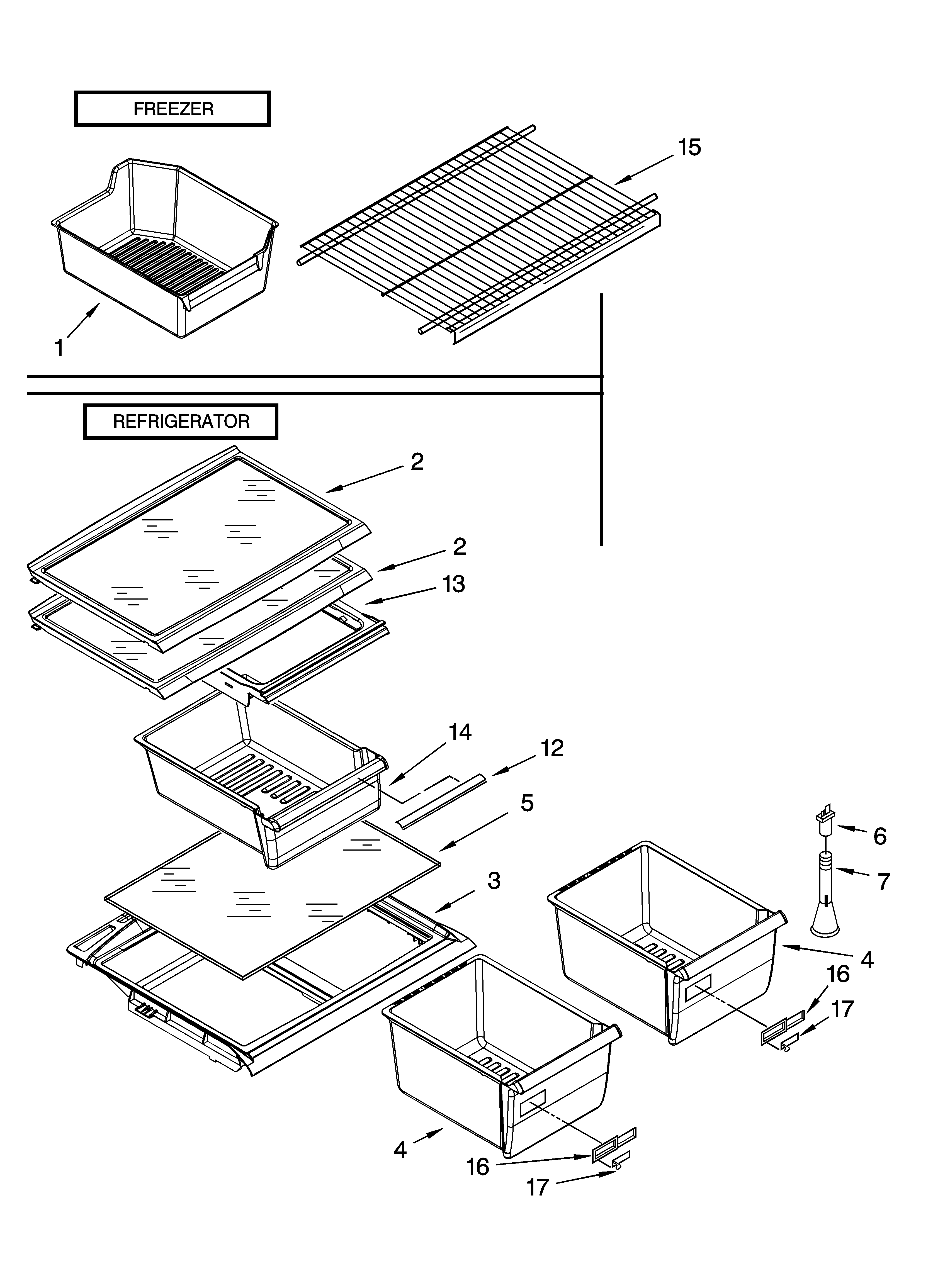Shelf parts, optional parts