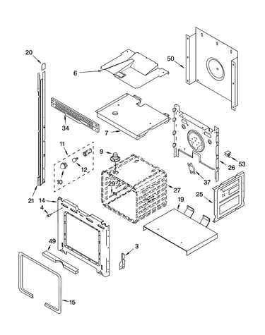 Upper oven parts