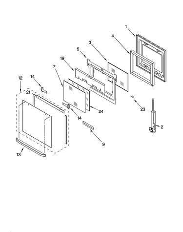 Oven door parts