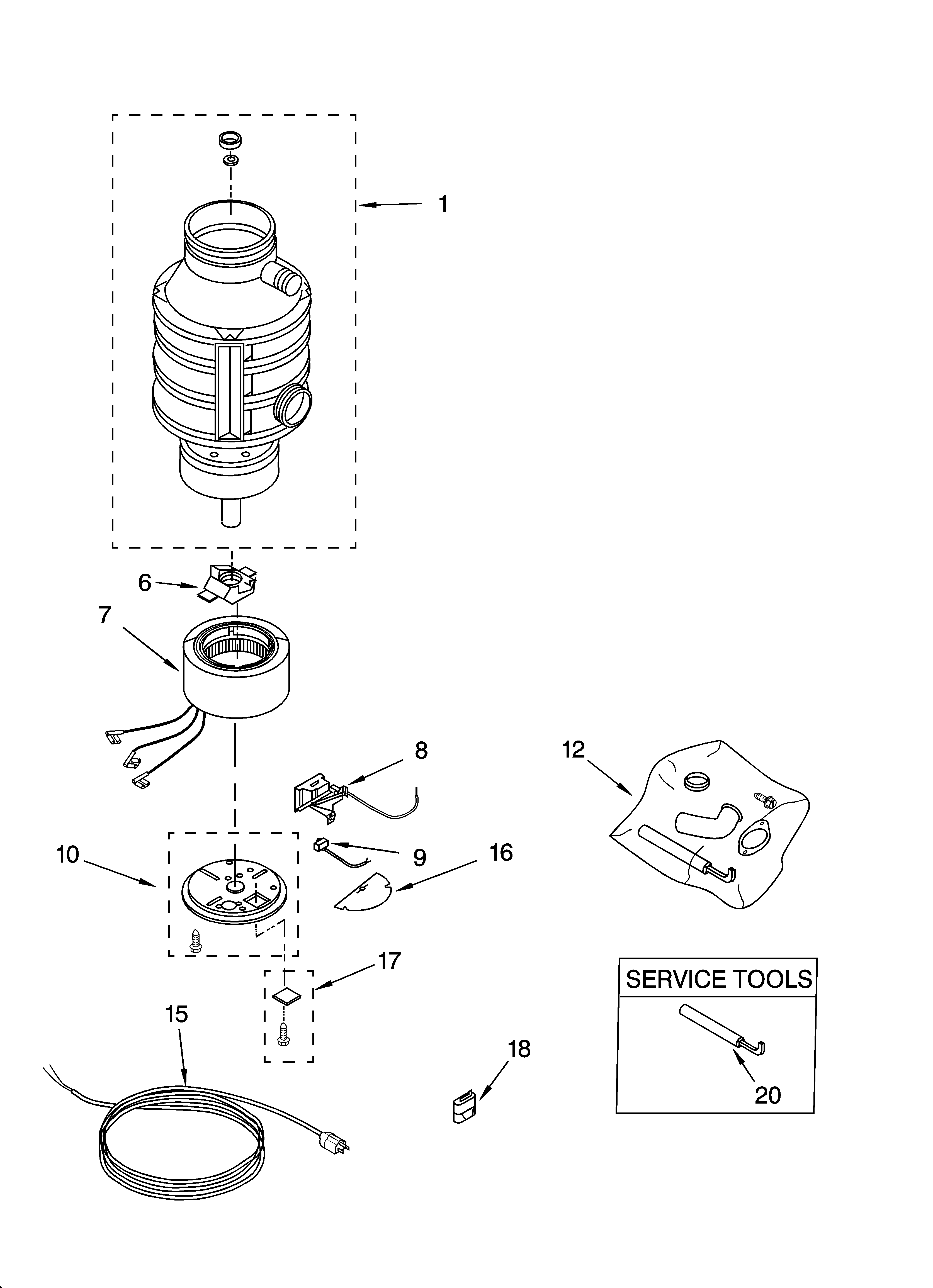 LOWER HOUSING AND MOTOR PARTS