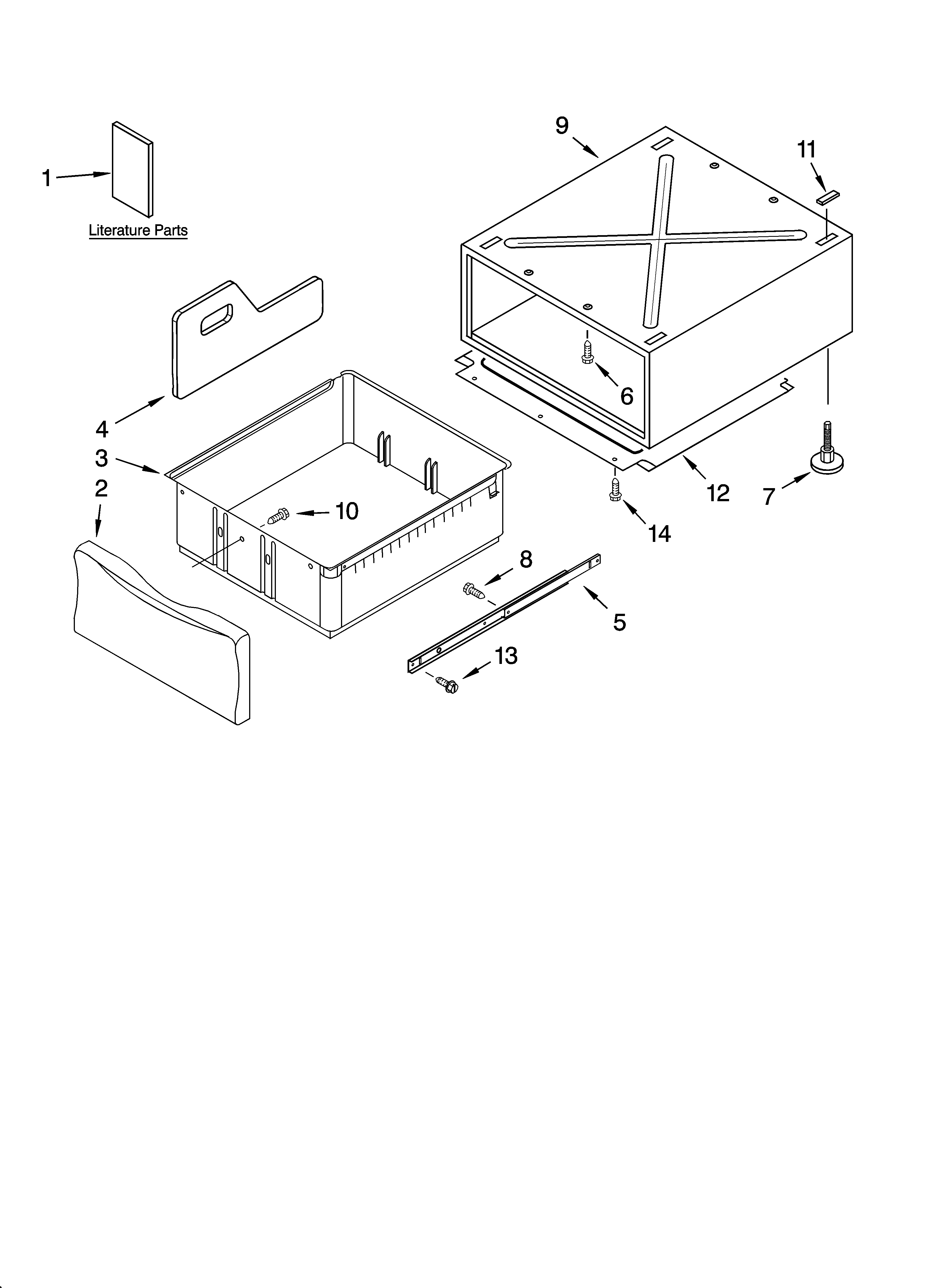 Pedestal parts (not included), optional parts (not inc