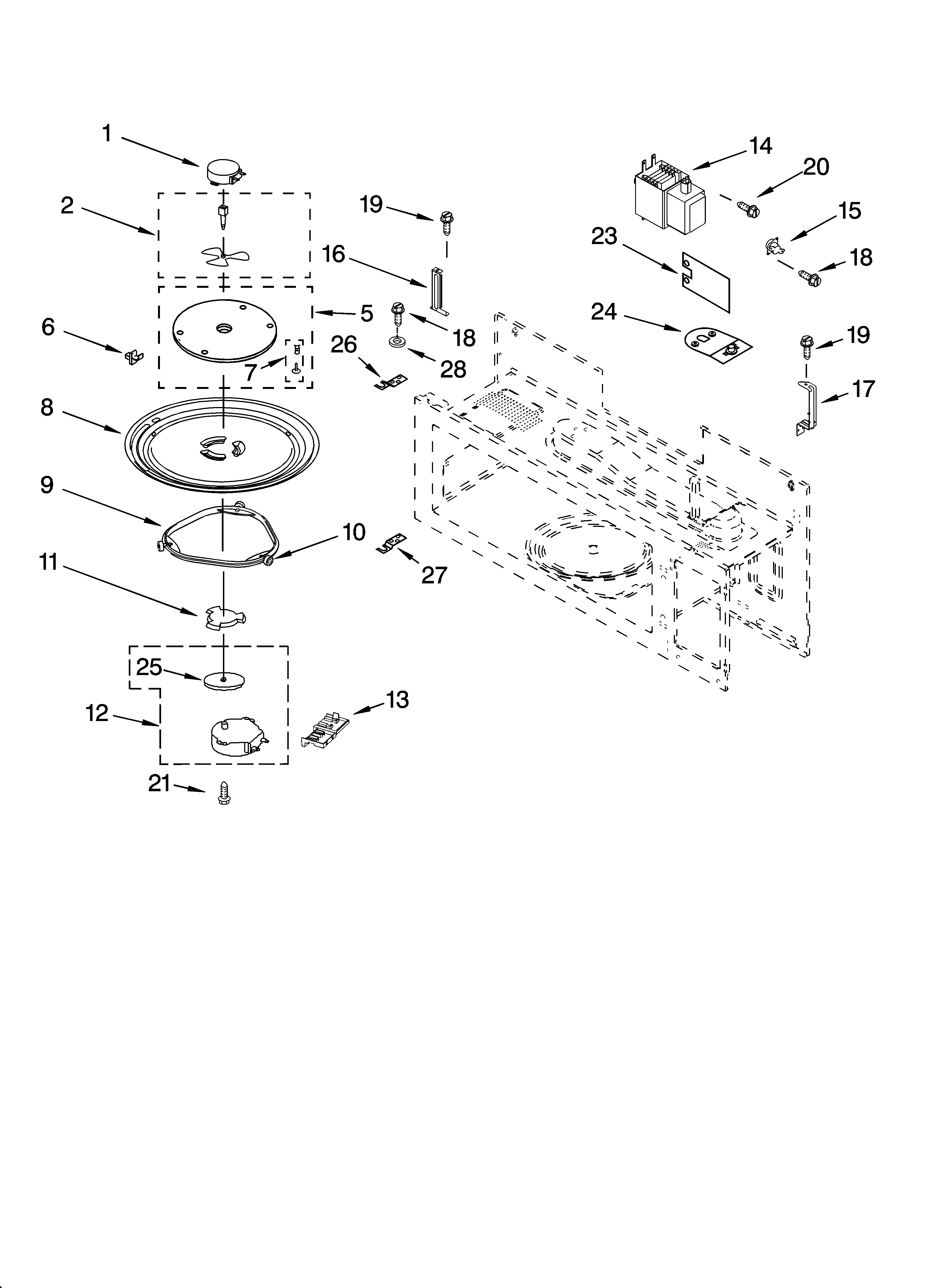 Magnetron and turntable parts