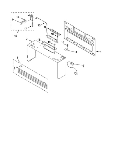 Cabinet and installation parts