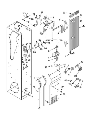 Freezer liner and air flow parts