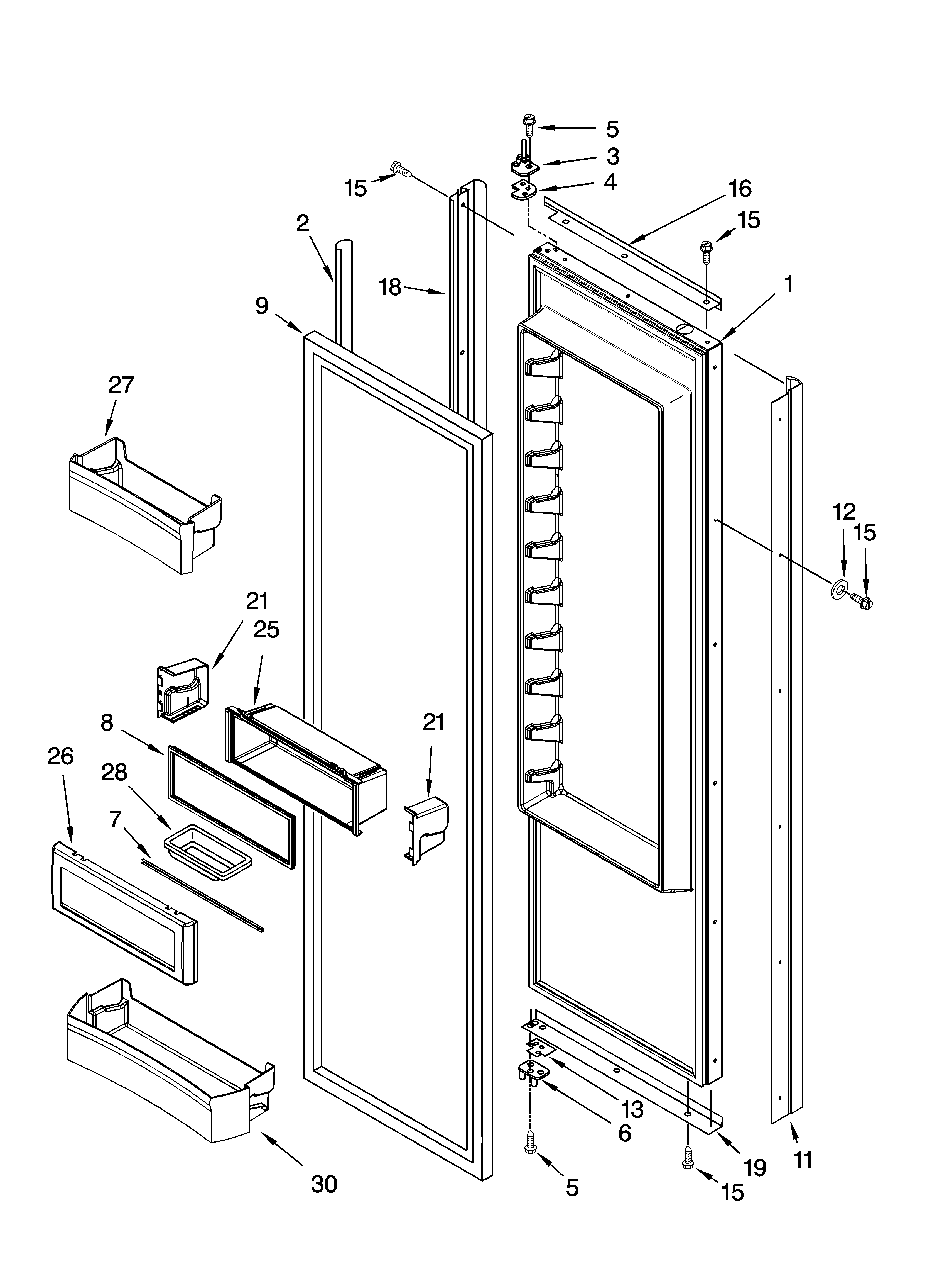 Refrigerator door parts