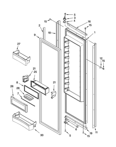 Refrigerator door parts
