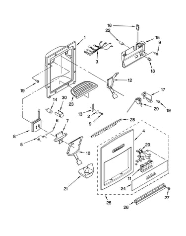 Dispenser and front parts