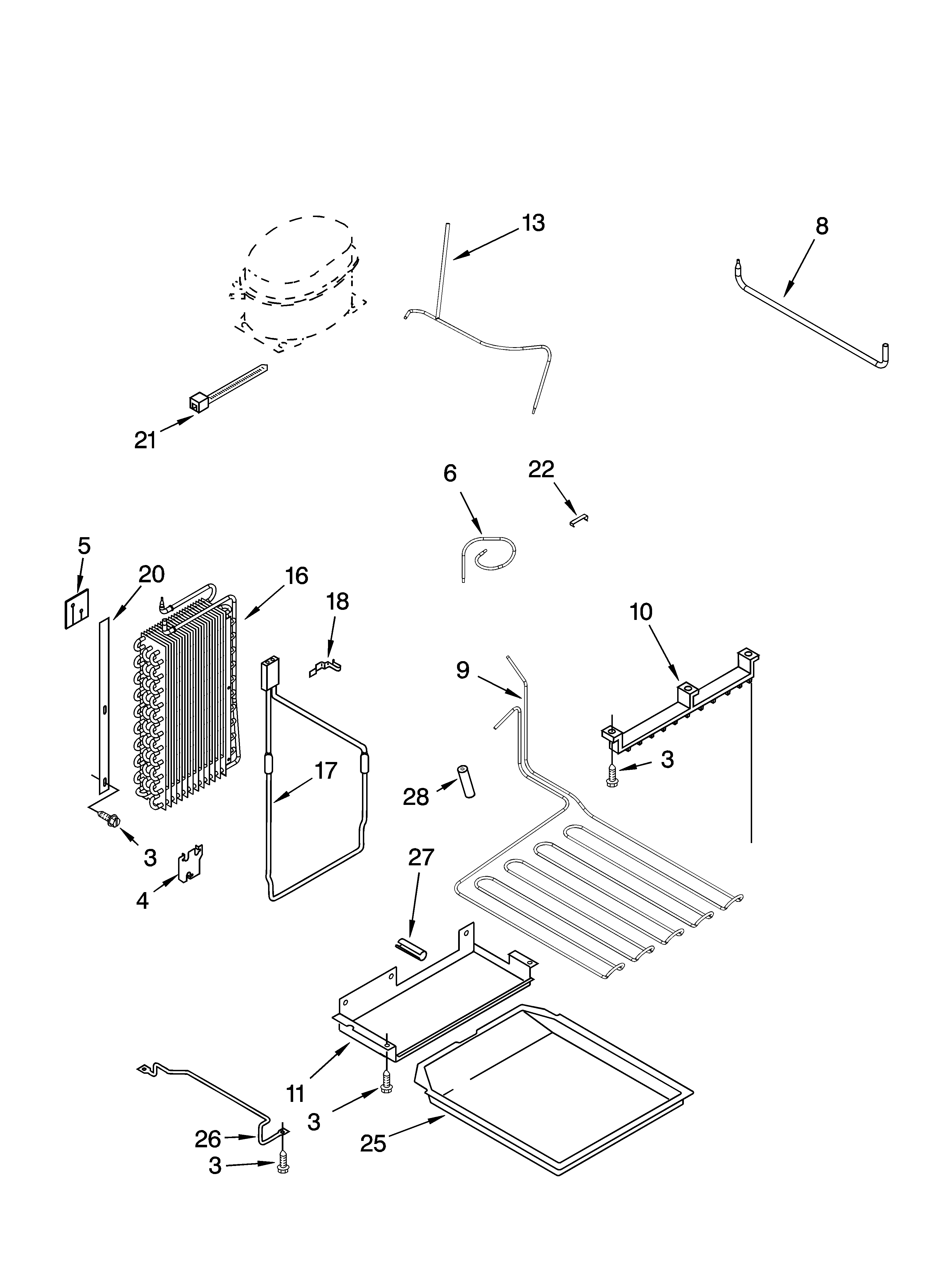 Lower unit and tube parts
