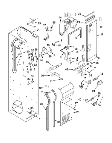 Freezer liner and air flow parts
