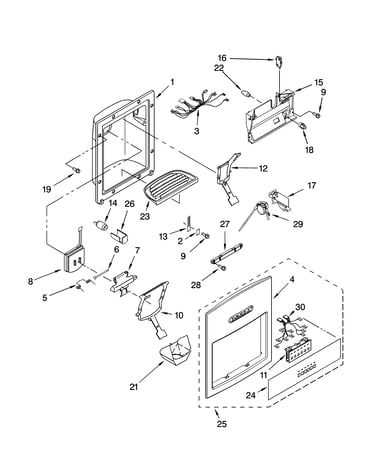 Dispenser and front parts