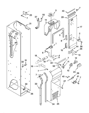 Freezer liner and air flow parts