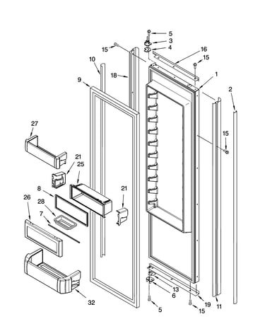Refrigerator door parts