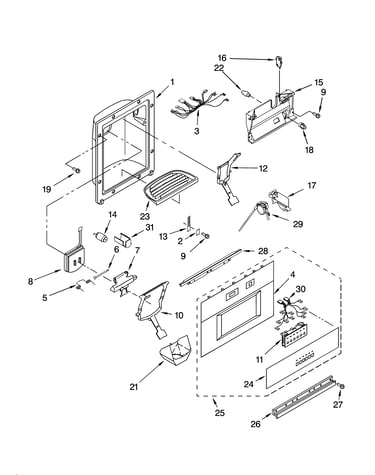 Dispenser and front parts