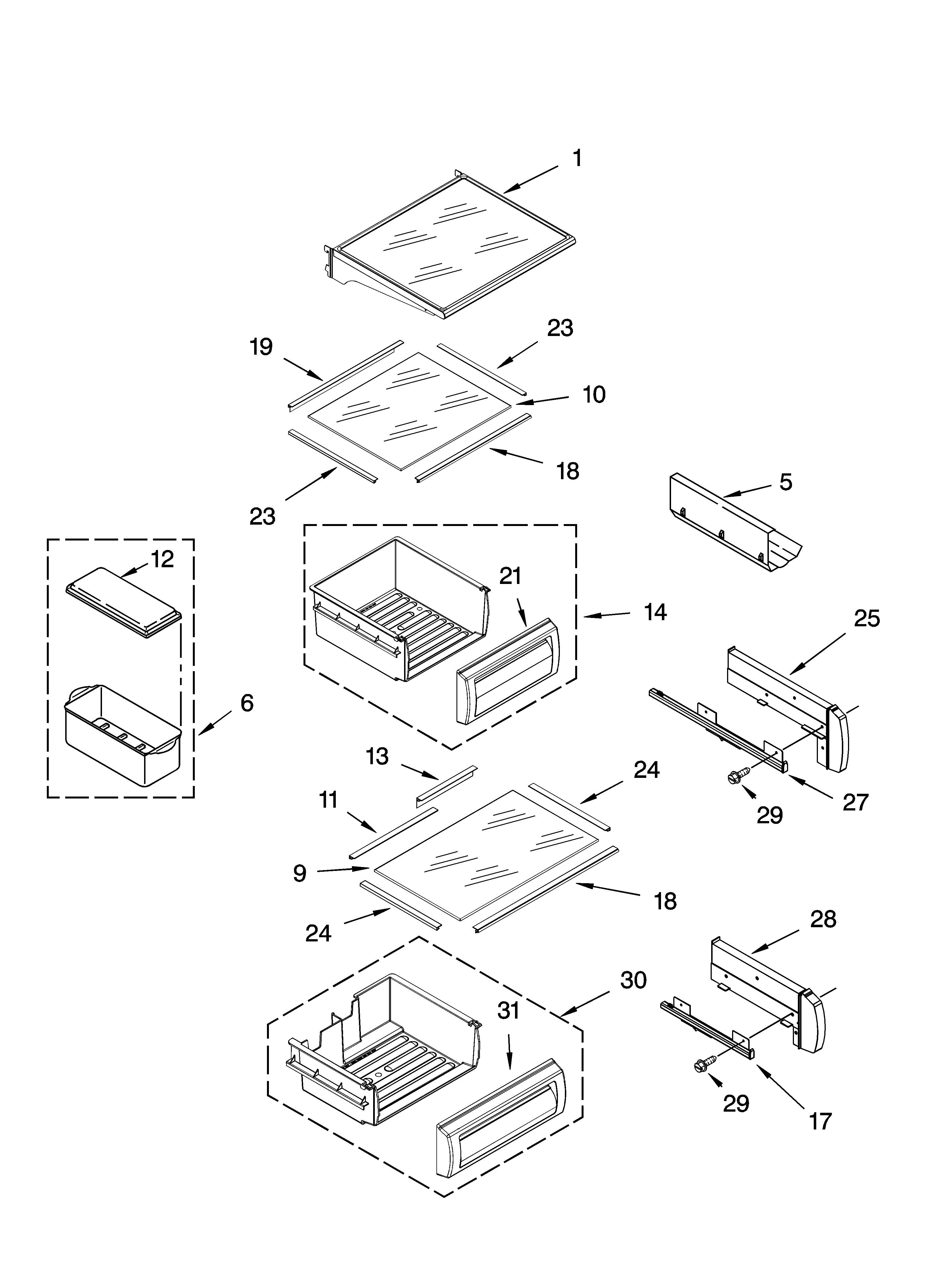 REFRIGERATOR SHELF PARTS