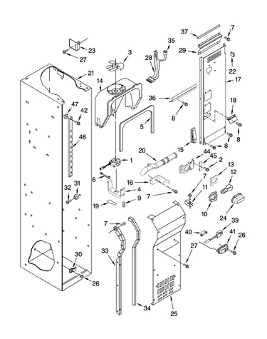 Freezer liner and air flow parts