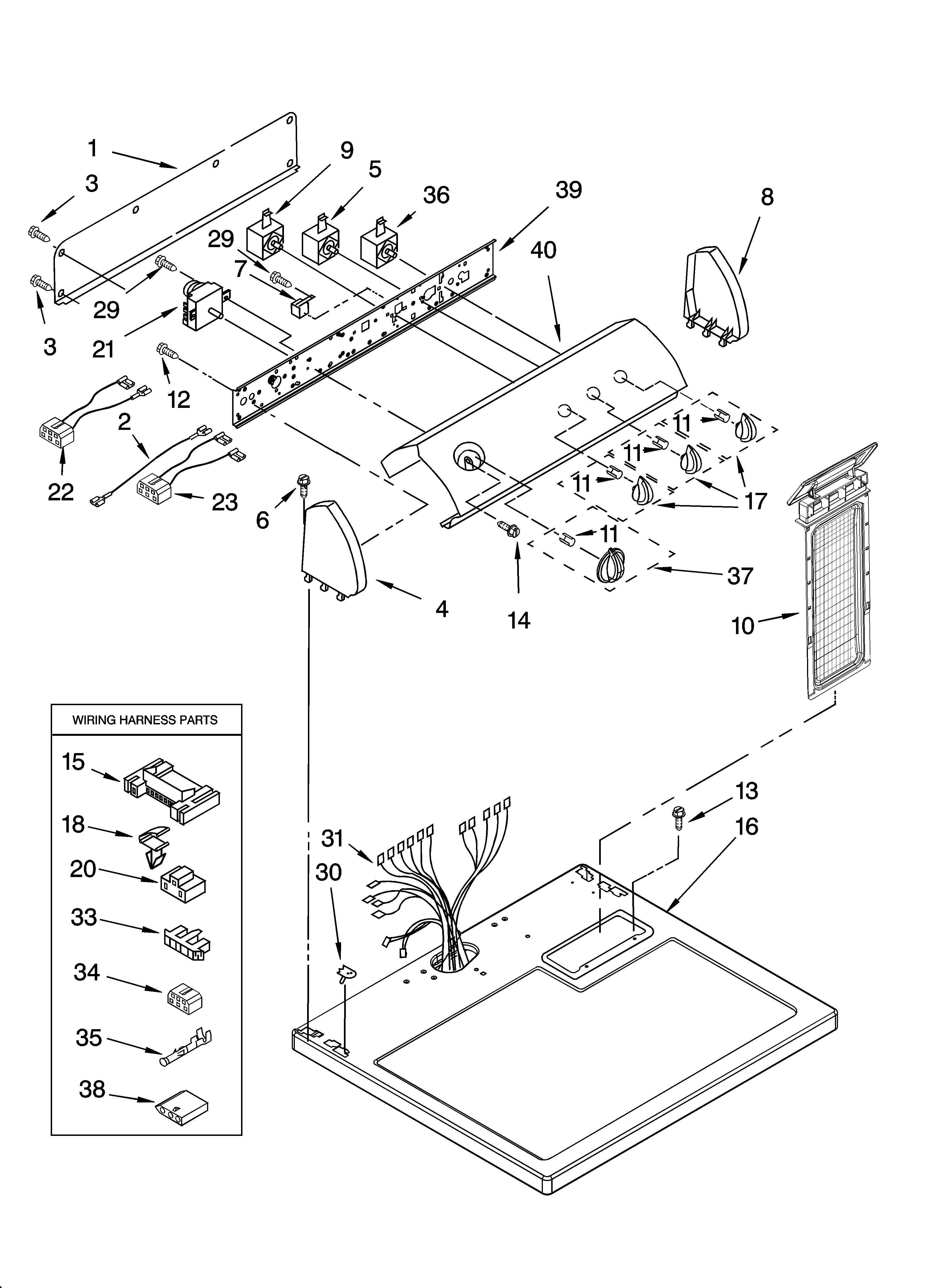 Top and console parts