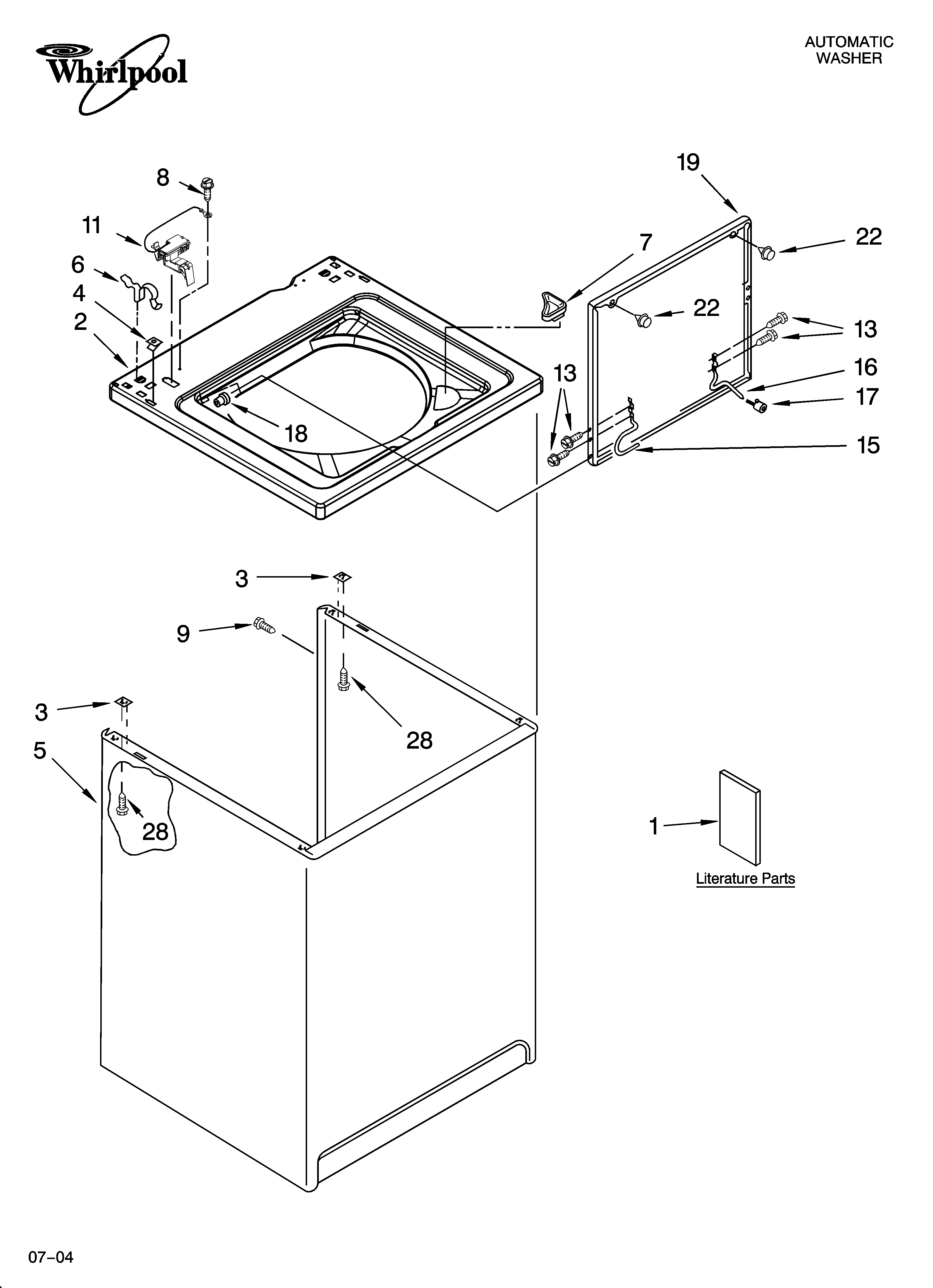 TOP AND CABINET PARTS