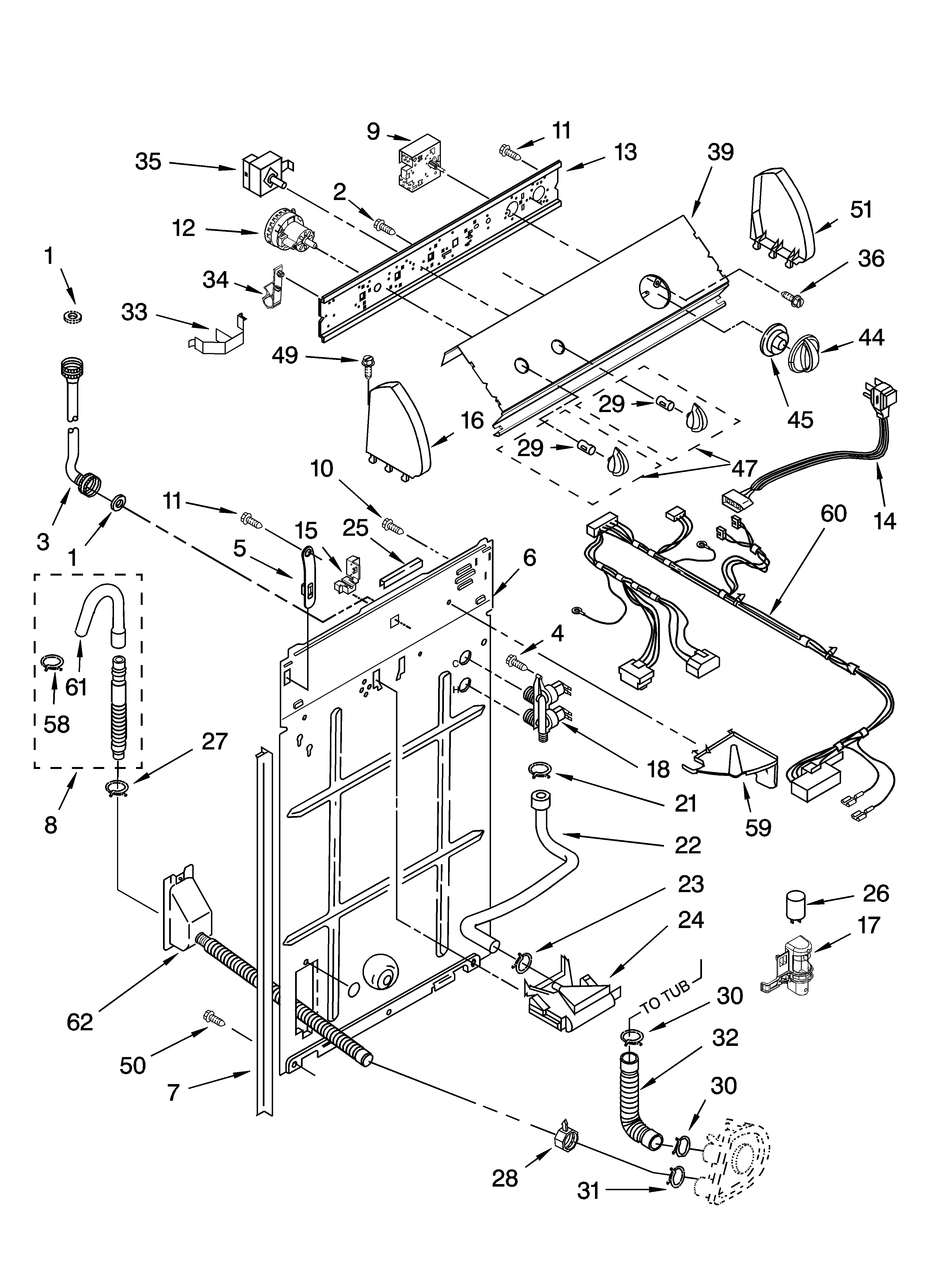 Controls and rear panel parts