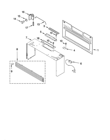 Cabinet and installation parts