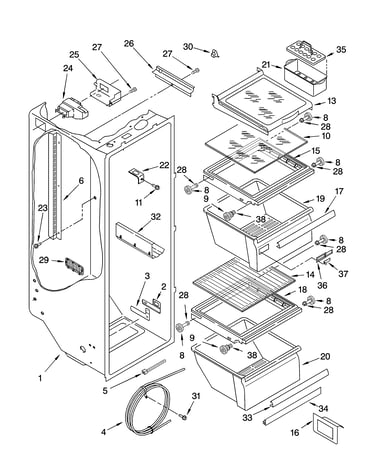 Refrigerator liner parts