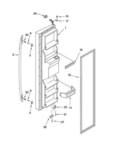 Freezer door parts