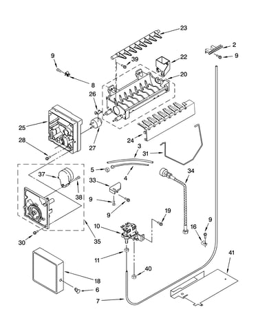Icemaker parts, parts not illustrated