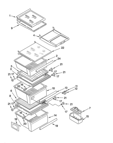 Refrigerator shelf parts