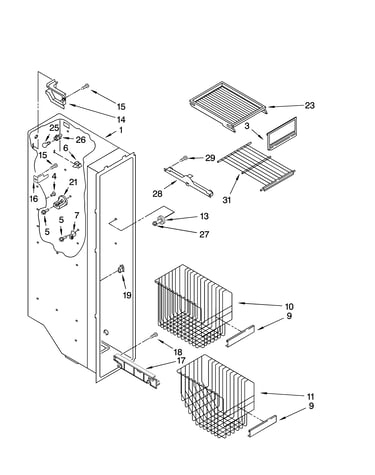 Freezer liner parts