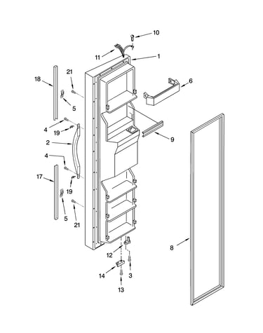 Freezer door parts