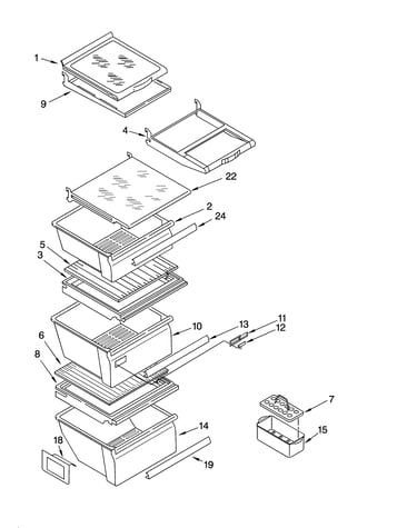 Refrigerator shelf parts