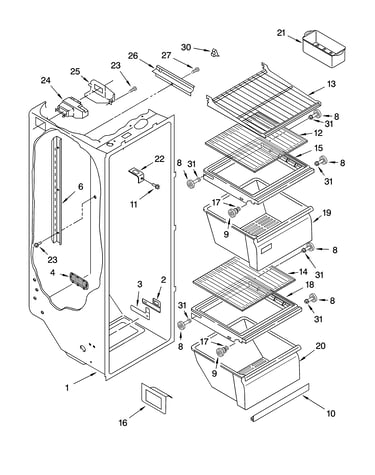 Refrigerator liner parts