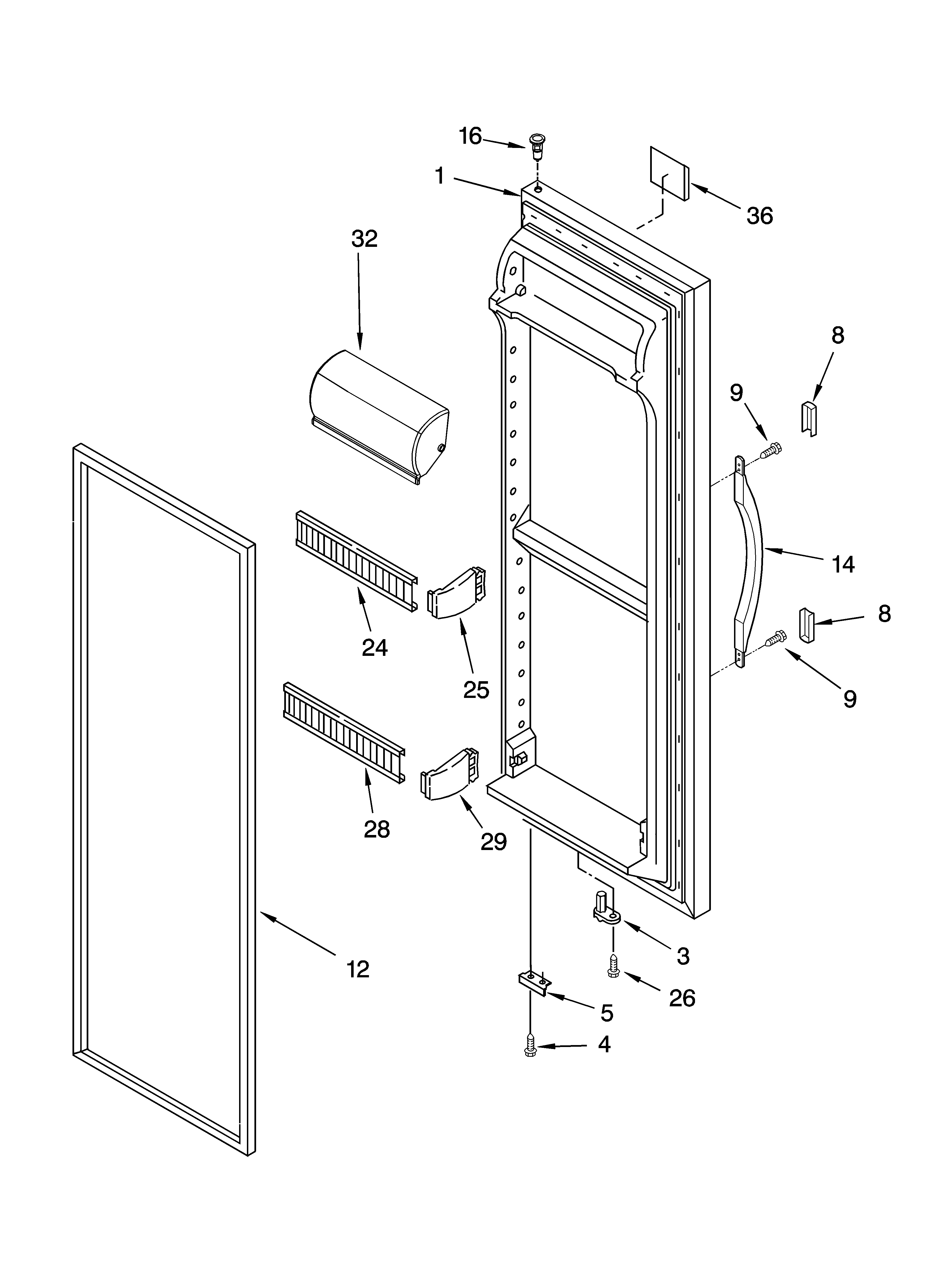 Refrigerator door parts