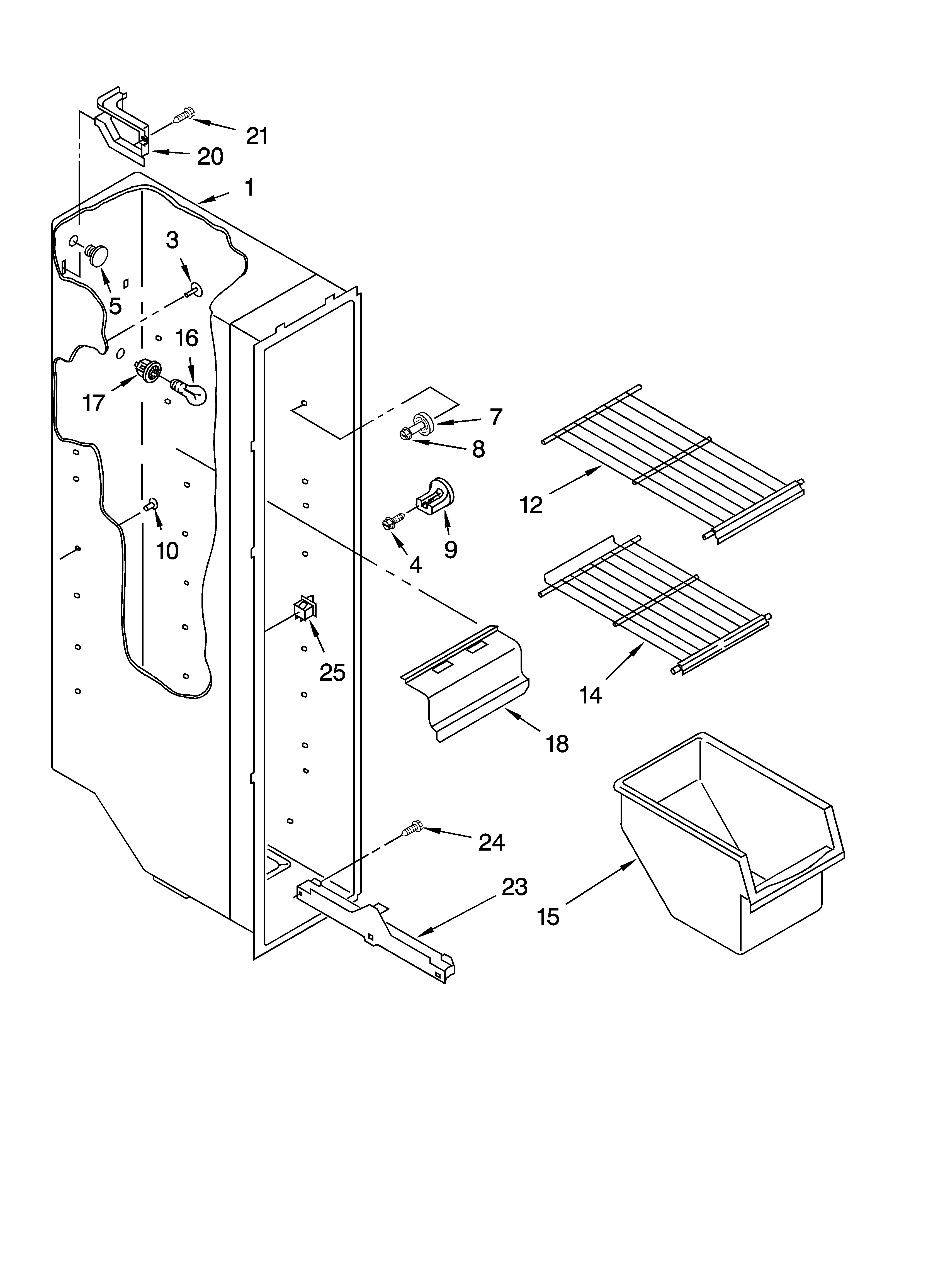 Freezer liner parts