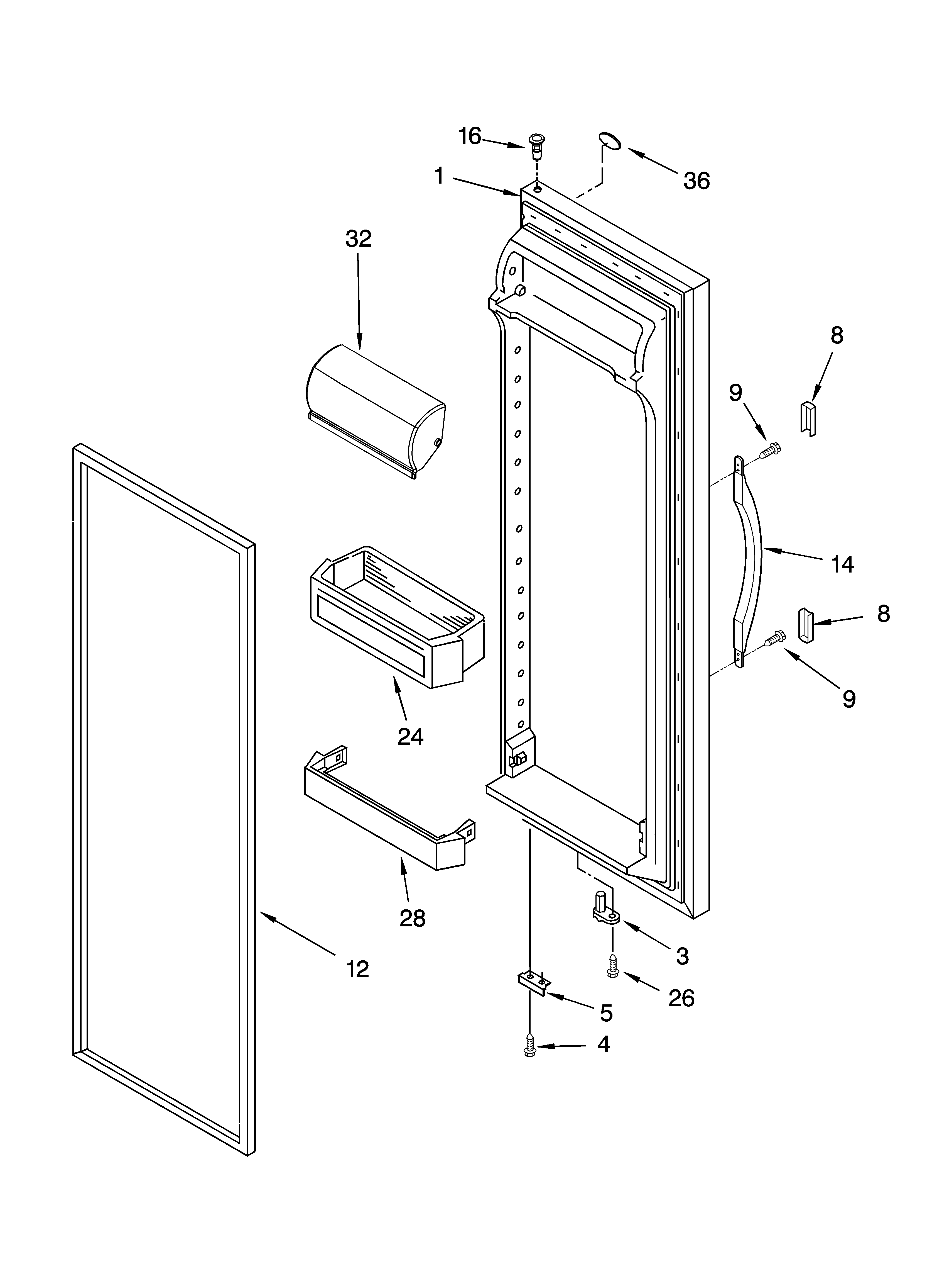 Refrigerator door parts