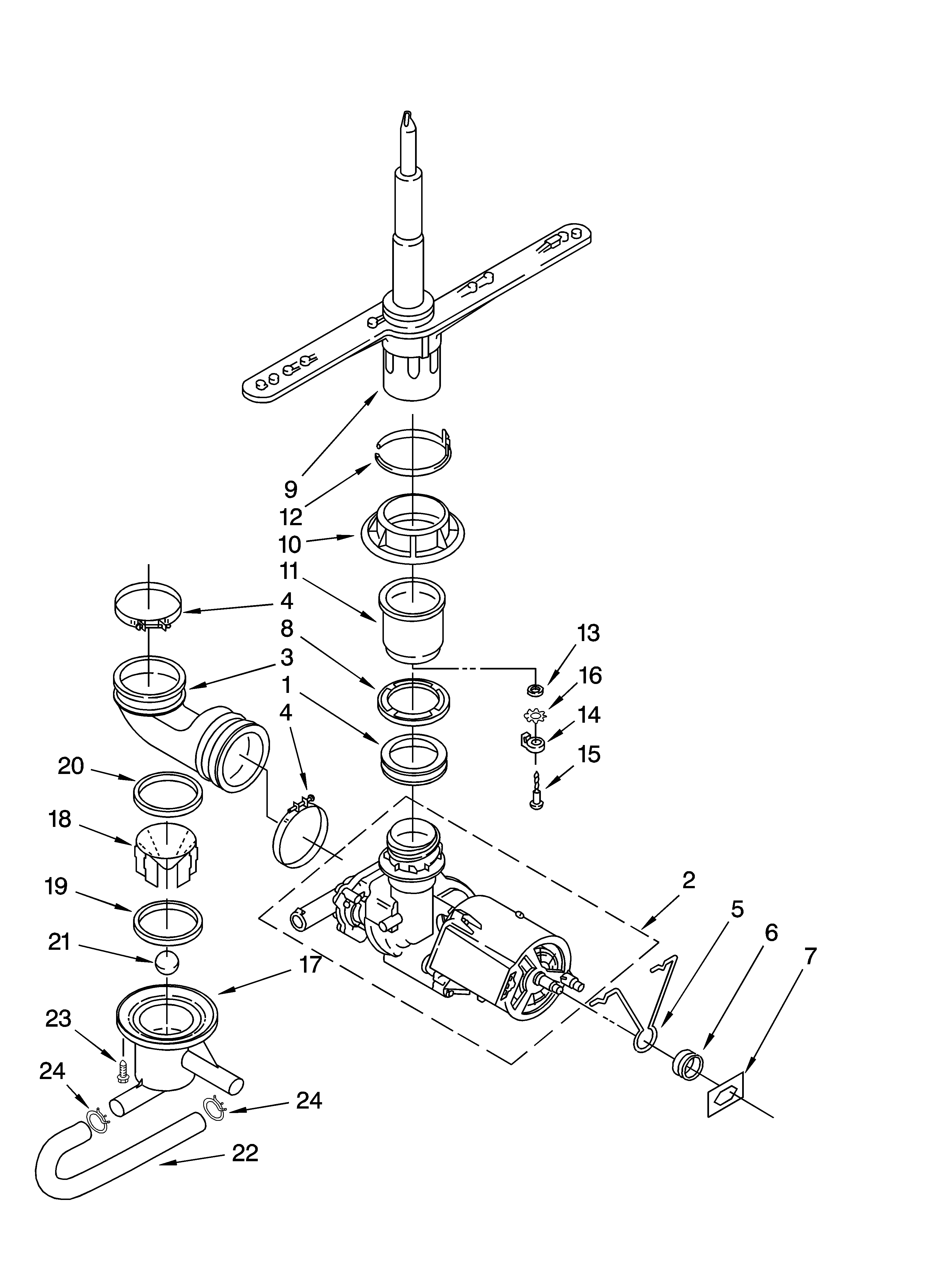 Pump and spray arm parts