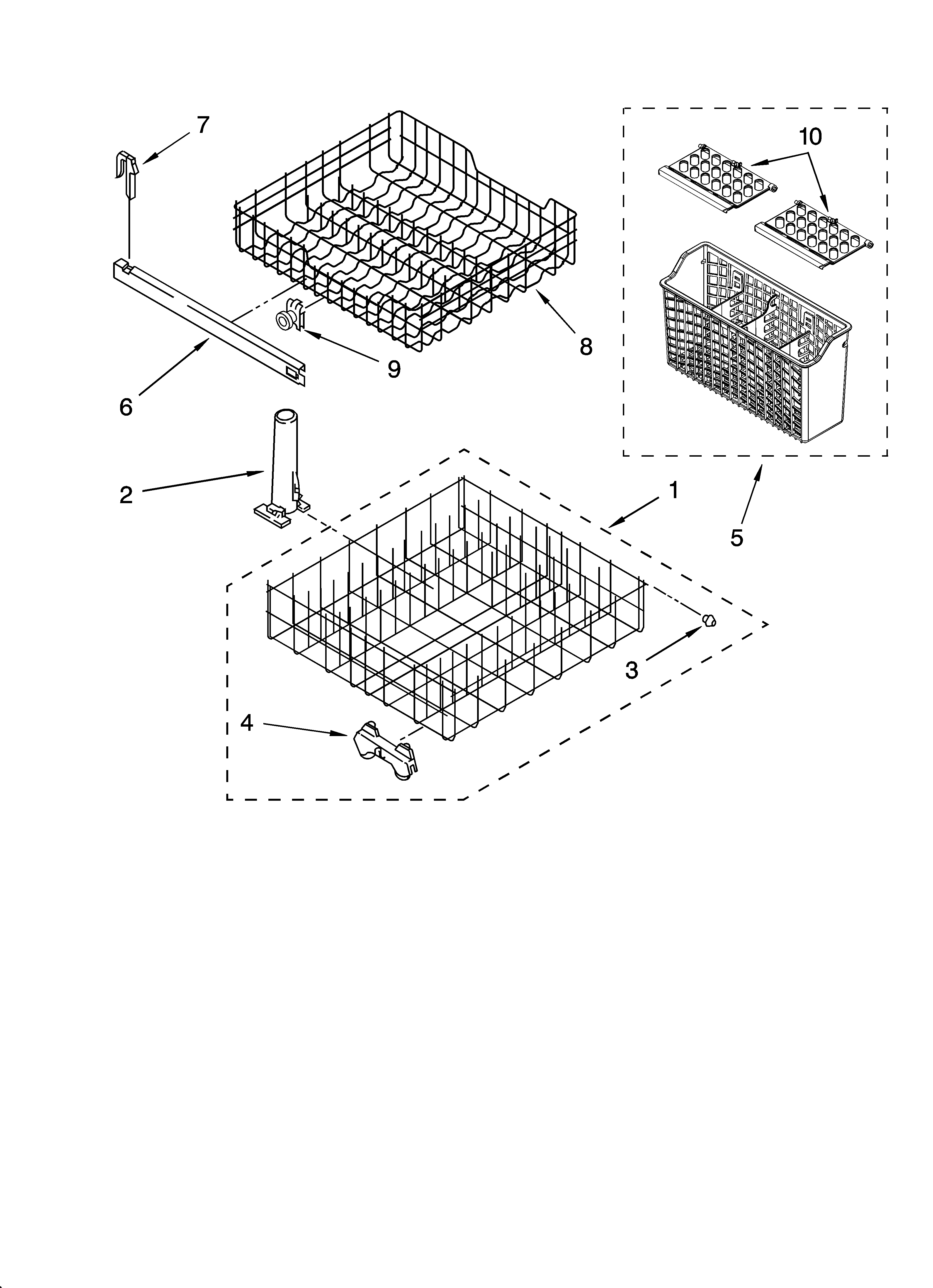 Dishrack parts, optional parts (not included)