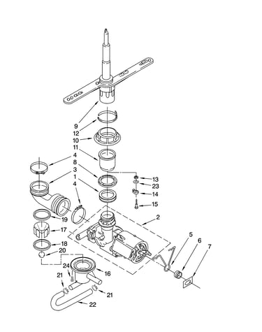 Pump and spray arm parts