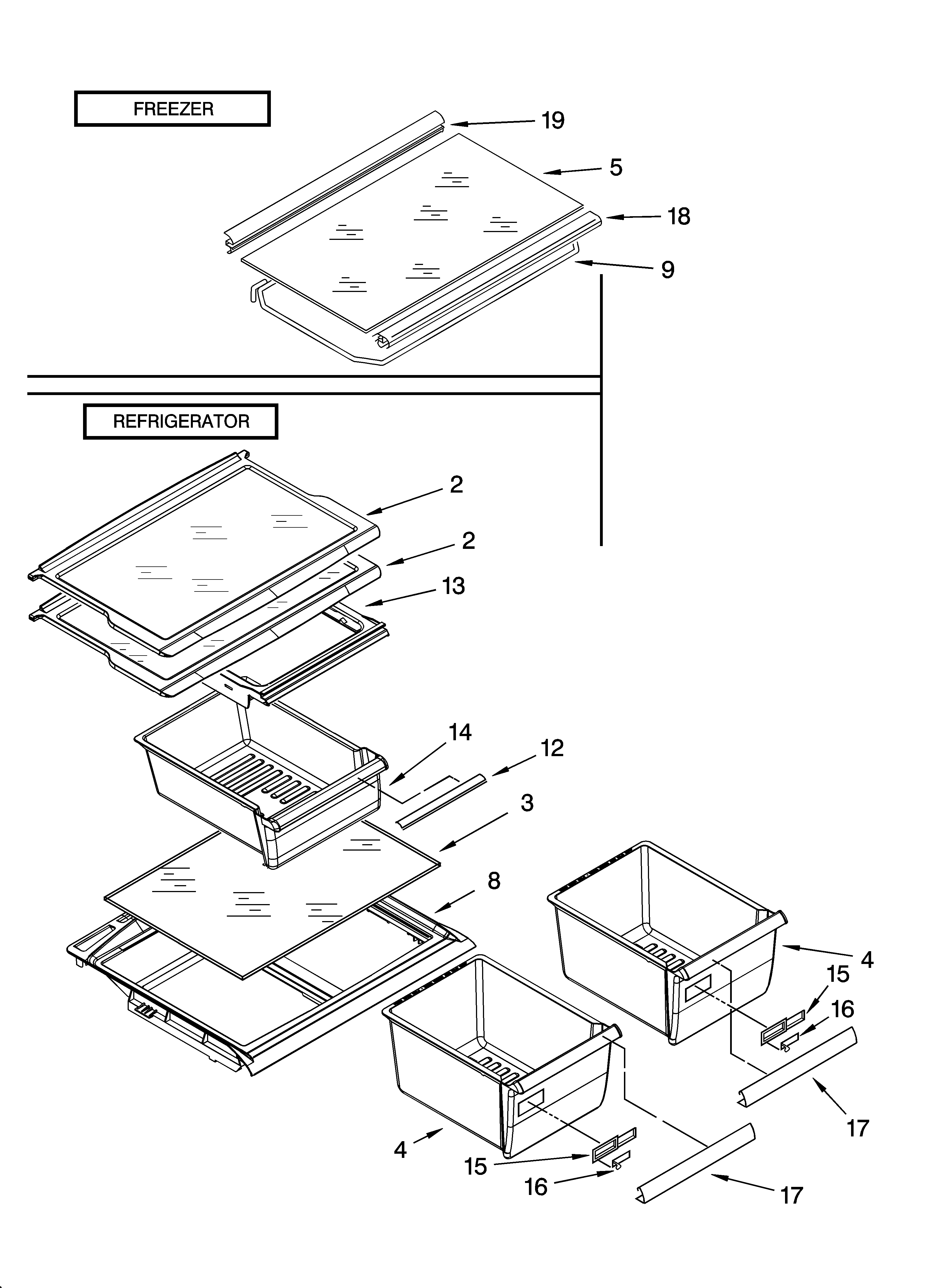 Shelf parts, optional parts