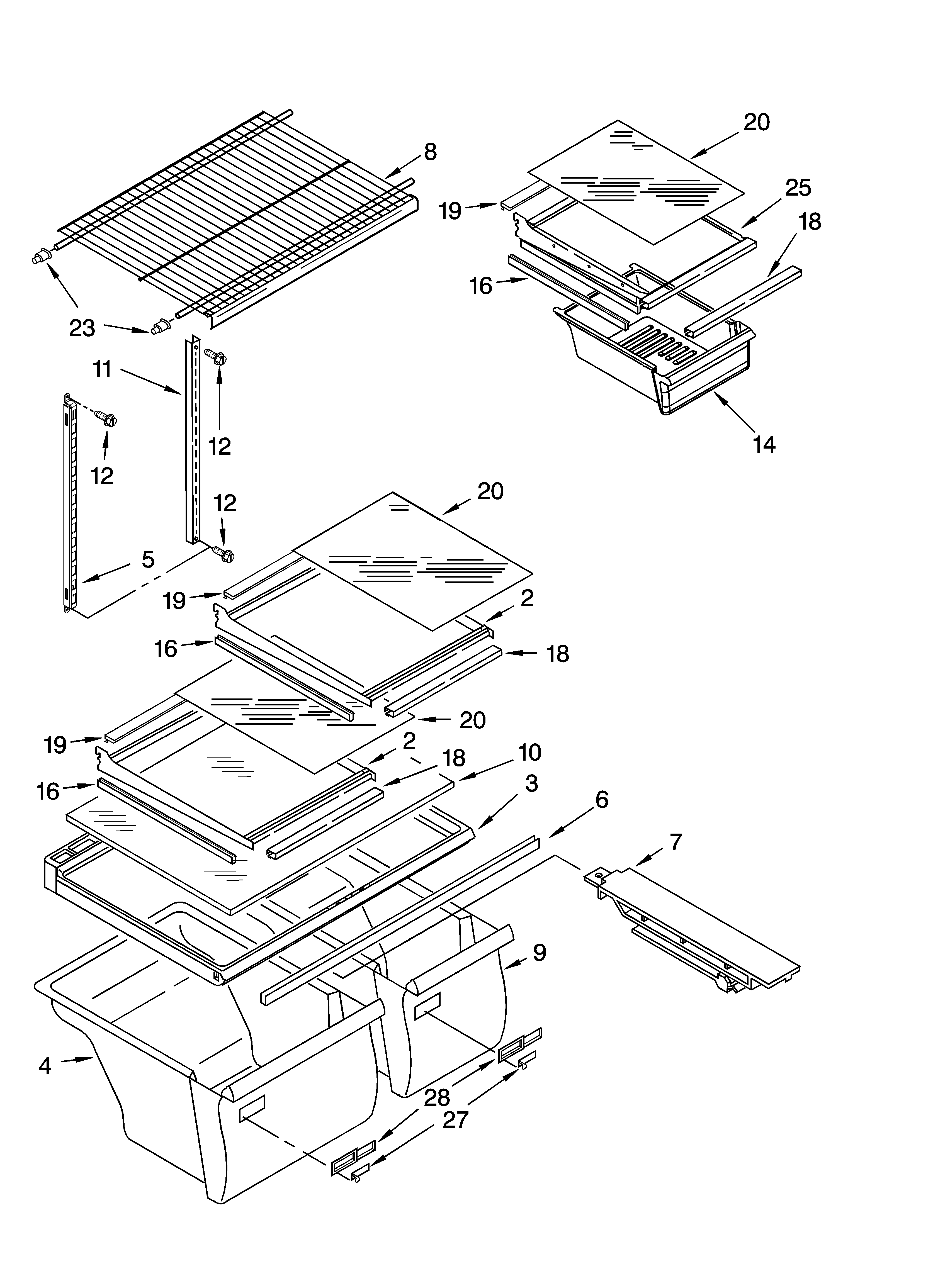 Shelf parts, optional parts