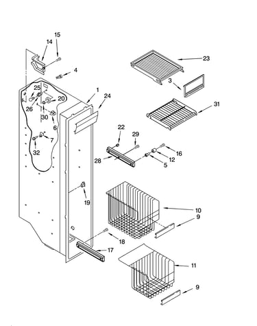 Freezer liner parts