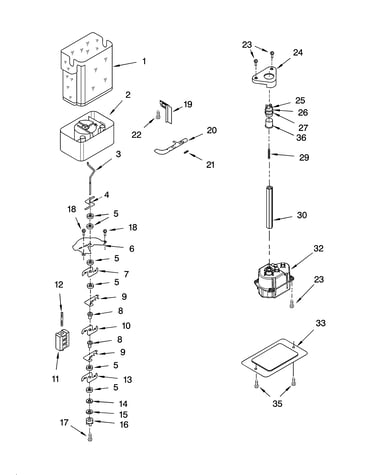 Motor and ice container parts