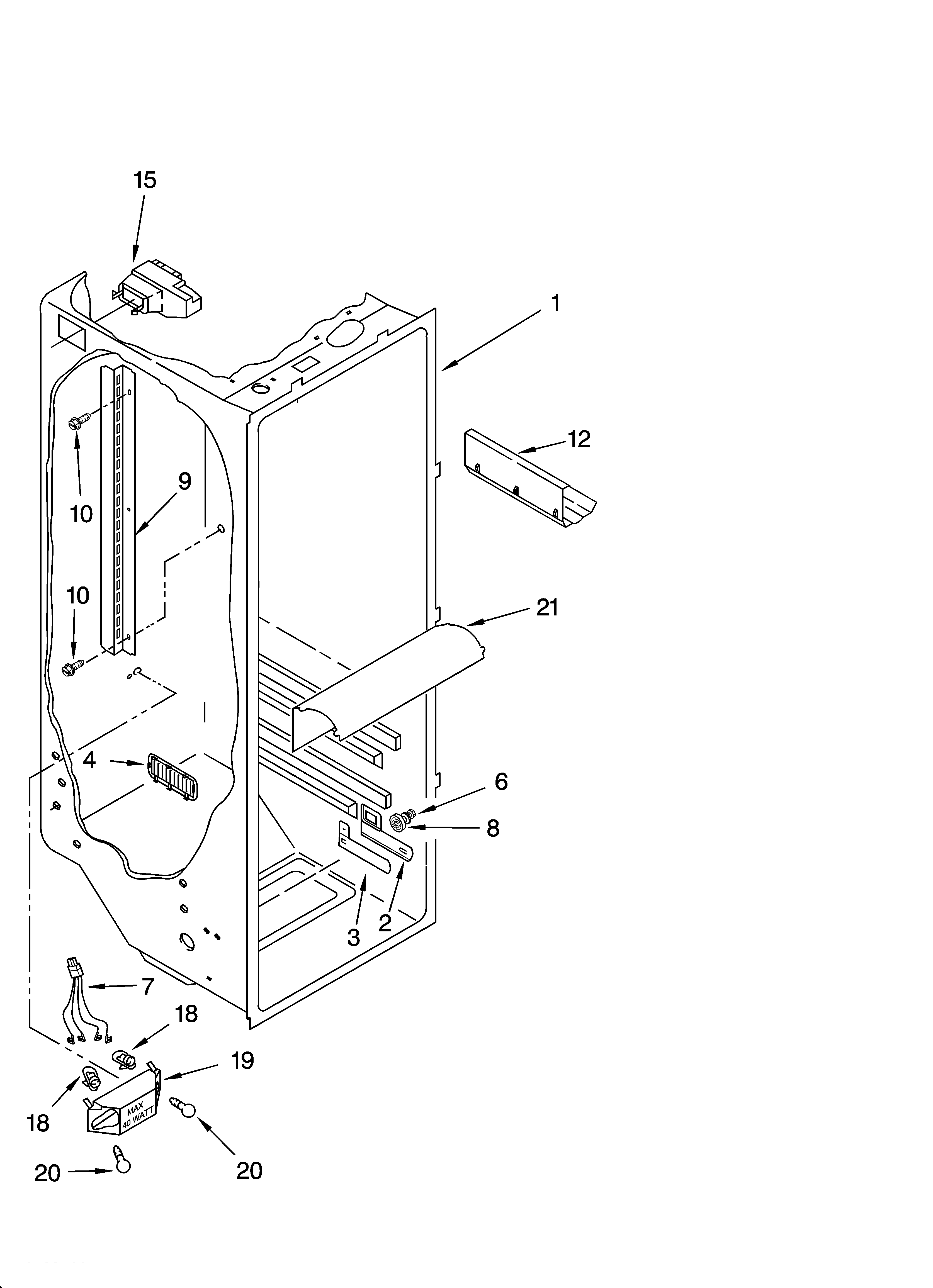 Refrigerator liner parts