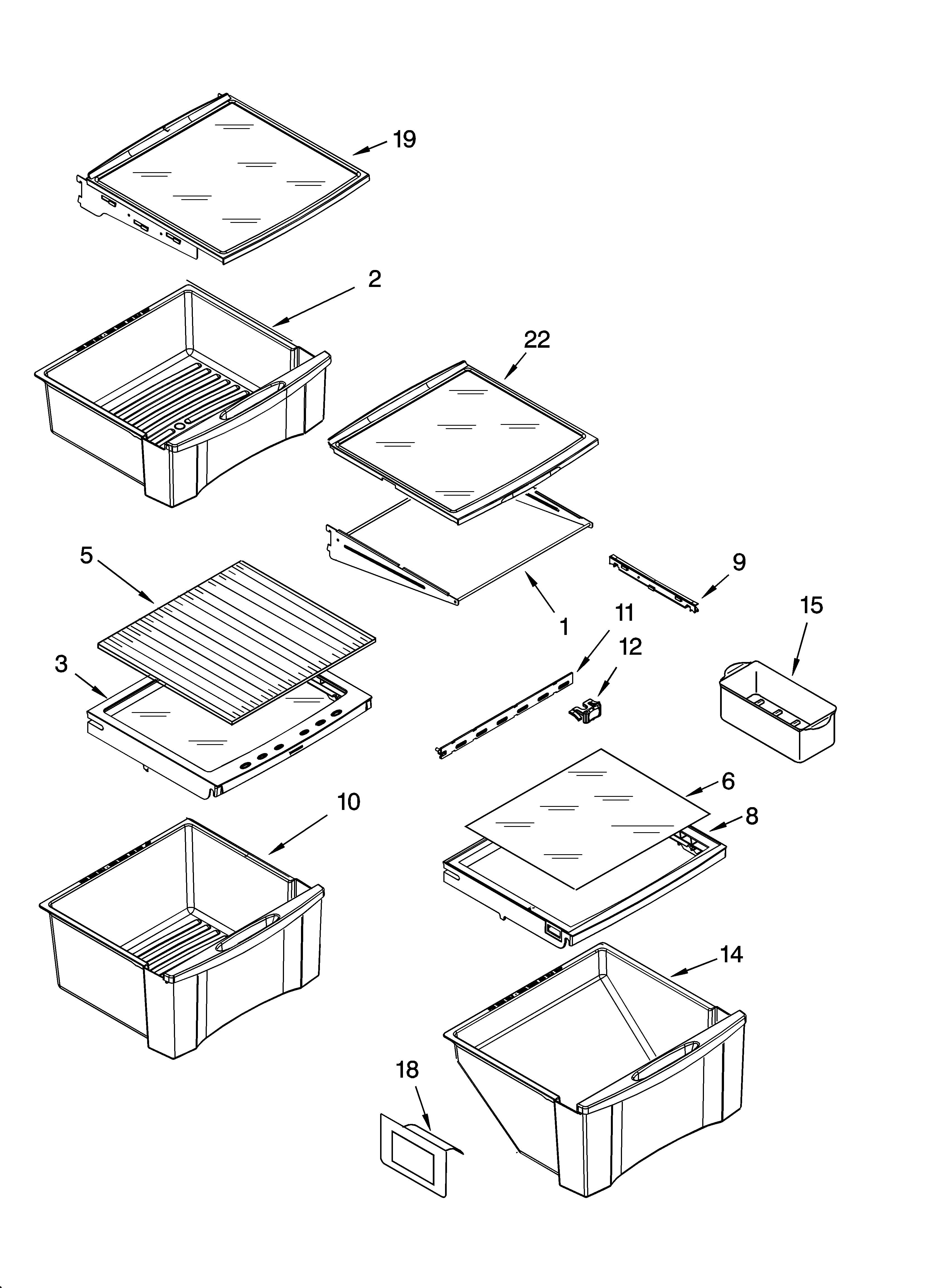 Refrigerator shelf parts