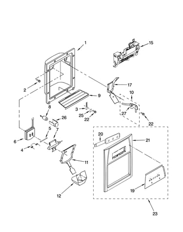 Dispenser front parts