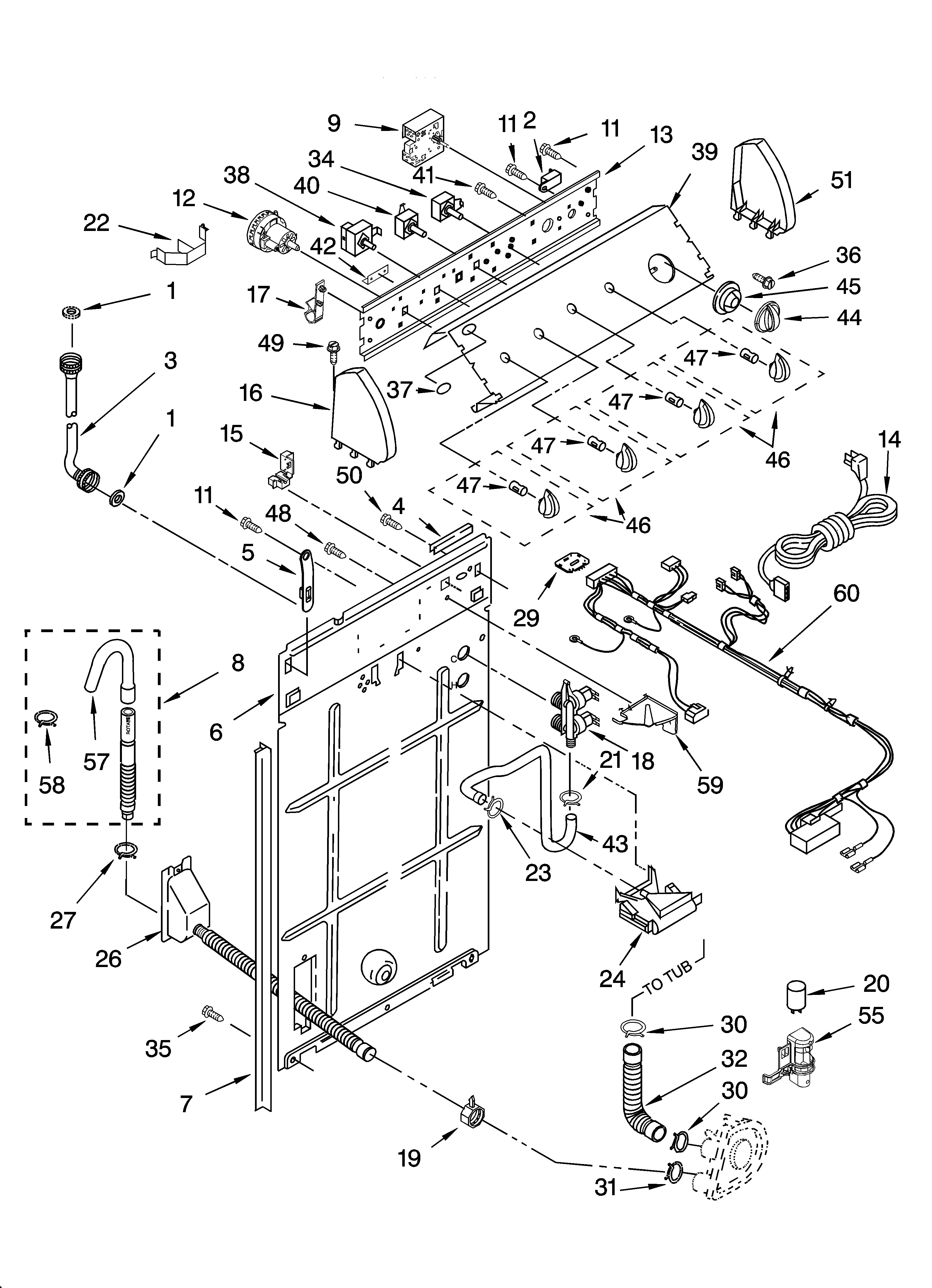 Controls and rear panel parts