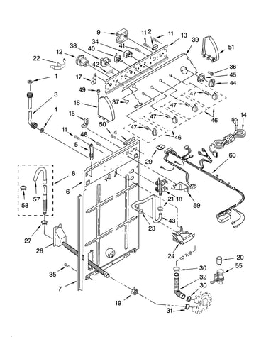 Controls and rear panel parts