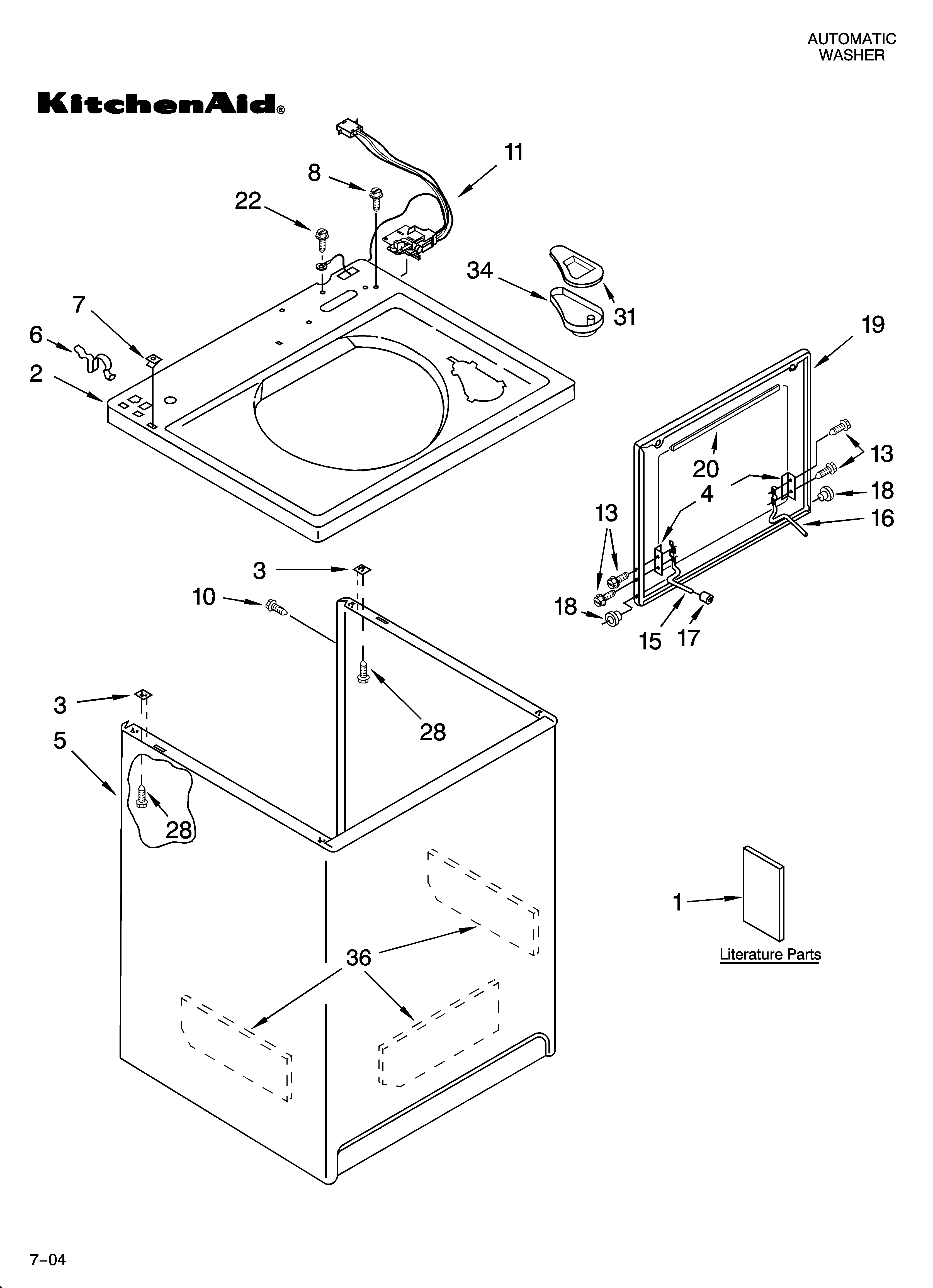 Top and cabinet parts
