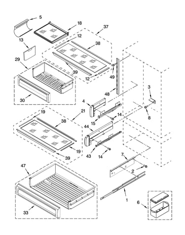 Refrigerator shelf parts